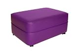 Rectangular Walnut Vinyl Ottoman