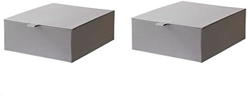 Ikea PALLRA Storage Organizer Box with Lid 2 Pack ( gray）