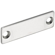 Stainless Steel 304 Strike Counter Plate, Plain Finish, 1-59/64" Length, For JM-50 and JM-45 Sealed Magnetic Catch (Pack of 10)