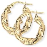 9ct Twisted Hoop Earrings