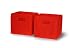 Sourcing Solutions 2-Piece Folding Storage Bins Set, Red with Open Handles