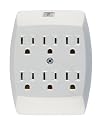 GE 54947 6-Outlet Grounded In-Wall Adapter, White