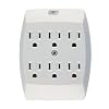 GE 54947 6-Outlet Grounded In-Wall Adapter, White