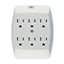 GE 54947 6-Outlet Grounded In-Wall Adapter, White