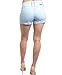 2LUV Women's Distressed Denim Shorts W/Faux Leather Cross Patches