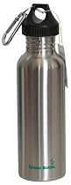 Green Bottle 25-Ounce Stainless Steel Water Bottle with Screw Top, Stainless Steel Design