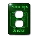 Kike Calvo photo Illustrations Rangefinder Camera - Picture of a Dark Green Rangefinder Camera Nunca dejes de soñar - Light Switch Covers - 2 plug outlet cover
