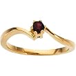 14K Yellow or White Gold Mother's Ring - 2 Stone