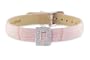 Diamond Clip On Initial letter "D" with Pink Leather Bracelet