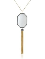 Marcia Moran "Gala" Long Fringe Geometric Cubic-Zirconia Stone Pendant Necklace, 28"