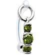 Olive Cubic Zirconia Trio Drop Bioplast Intimate Piercing