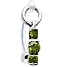 Olive Cubic Zirconia Trio Drop Bioplast Intimate Piercing