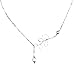 Meily(TM) Hot Sexy Women Simple Silver Tree leaf Pearl Pendant Tassel Alloy Short Necklace