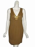 RACHEL ROY Silk Camel Sleeveless Sequin Dress