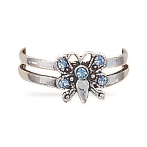 Butterfly Crystals Toe Ring