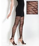 Abstract Argyle Sheer Control Top Pantyhose