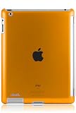 HHI iPad 2 / iPad 3 (The New iPad) Smart Cover Companion Compatible Snap On Slim Polycarbonate Case - Clear Orange (Compatible with Apple iPad 2 / iPad 3 The New iPad Smart Cover Companion Case)