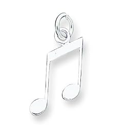 Sterling Silver Music Notes Charm with 20 inch Sterling Silver Chain