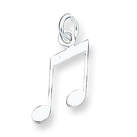 Buy Sterling Silver Music Notes Charm with 20 inch Sterling Silver Chain made by A Great Jewelry Co. now!