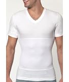 Stretch Cotton Firm Control Shapewear V-neck T-Shirt