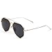 CHB Women's HD Mirrored Creative Irregular Lens Aviator Metal Frame Street Fashion Designer Polarized Sunglasses UV400 with Case