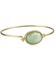 Jewelry: 1928 Jewelry "Semi-Precious Collection" 14k Gold Dipped Aventurine Green Wire Bracelet - 1928 Jewelry