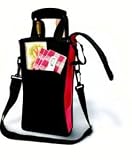 Picnic Neoprene Two-Bottle Tote Bag With 2 Freezer Gel Packs and Traveler's Corkscrew
