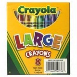 BINNEY and SMITH CRAYOLA Large Crayons, Wax, Eight Colors per Box