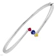 Three-stone Bracelet With 0.55ctw Genuine Sapphires Crafted in 14K White Gold. Total item weight 14.3g Length 7in