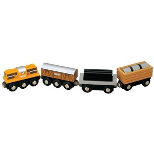 Wooden 4-piece Cargo Train Set Fits Thomas Train Track by 