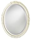 Emma Antique White Finish Oval Wall Mirror