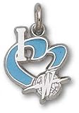 Golden State Warriors Solid Sterling Silver ''I Heart'' Logo 1/2'' Enamel Pendant