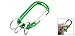 uxcell Carabiner Keychain Clip, Aluminum D Ring Clips with 3 Key Ring for Hanging, Large Locking Spring Snap Hook in Loaded Gate Hammock Swing Outdoor Hiking Fishing, 1 PCS Green