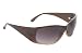 Zoom Boulevard  Oval Wrap-Style Plastic Frame Sunglasses, Brown Frame, Large