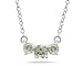 1.00 CTW Green Amethyst Three Stone Pendant Necklace 14K White Gold