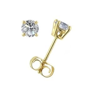 10k Gold, Round, Diamond Stud Earrings (1/10 cttw, IJK Color, I2-I3 Clarity)