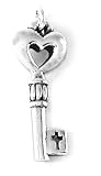 Sterling Silver Heart Key Charm by Bob Siemon