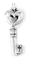 Sterling Silver Heart Key Charm by Bob Siemon