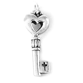 Buy Sterling Silver Heart Key Charm by Bob Siemon by Amazon.com Collection