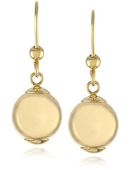 14k Italian Yellow Gold High Polished Dangle Ball Earrings