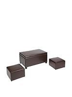 Contemporary Style Puff Contenedor 3 Piezas