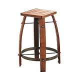 Vintage Oak Wine Barrel Bar Stool (Outdoor