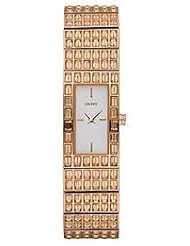 DKNY NY8440 "Glitz" Rose Goldtone Baguette Crystals Watch
