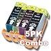 5-Pack Compatible Inkjet Cartridge Combo for Canon BJ-W3000/3050 Printers (Two BCI-1001 Black, and O