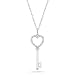 Sterling Silver Heart and Key with Diamond-Accent Pendant (0.04 cttw, I-J Color, I2-I3 Clarity), 18