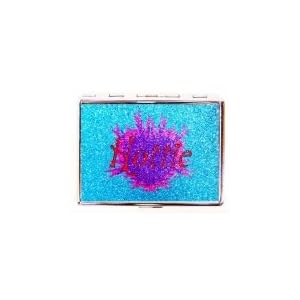 Outer Rebel Fashion Flasks and Smoking Accessories- Blue Glitter Hottie Stainless Steel Cigarette...