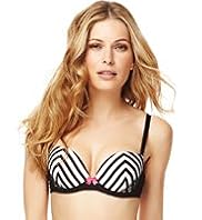 Limited Collection Chevron Striped Push-Up Balcony A-DD Bra