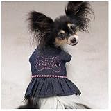 Dog Dress - Casual Canine Denim Diva Sundress - X-Small (XS)