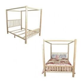 Queen Cumberland Bay Canopy Bed - Old Adirondack 271Q