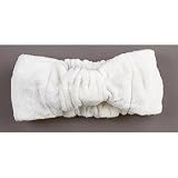White Cotton Cosmetic Terry Velour Headband Makeup Spa